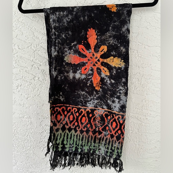Tropical Pleasures Accessories - Tropical Pleasures Wrap 70 X 21 1/2” Boho Tie Dye Scarf